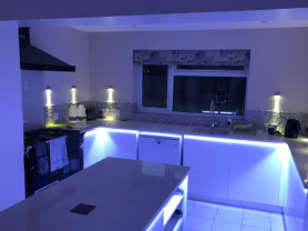 Blue Kitchen Lighting